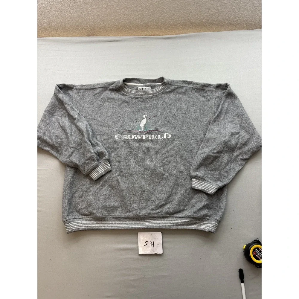 Gear For Sports Crowfield Heron Embroidered Sweatshirt Mens XL Gray Pullover